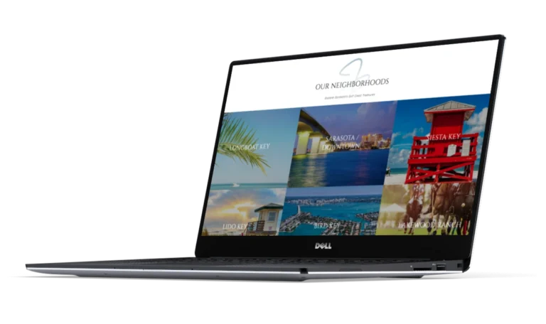 Sitio web visto desde una notebook