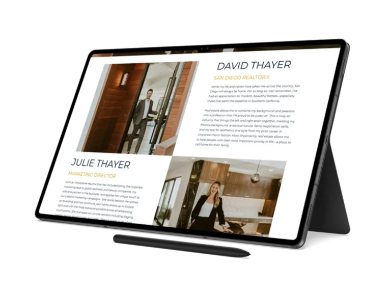 Sitio web visto desde una Tablet