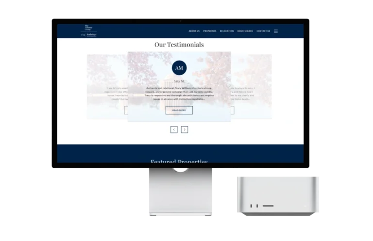 Sitio web visto desde una computadora de escritorio